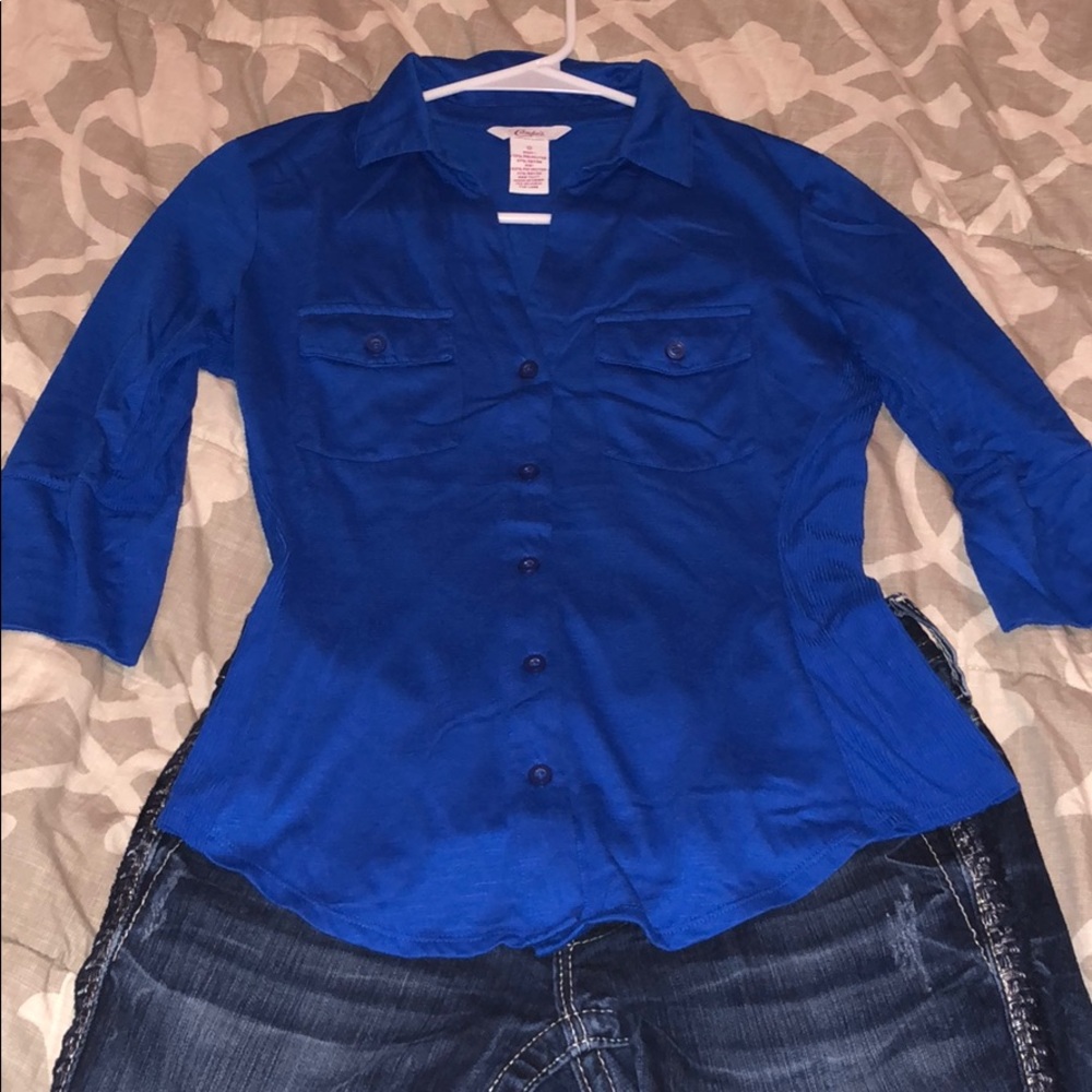Candies Blue Button-down - S